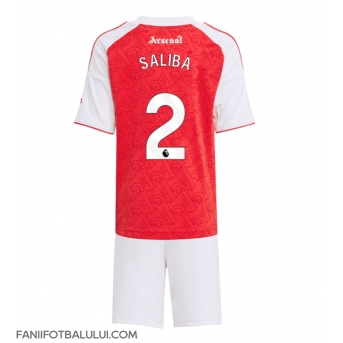 Arsenal William Saliba #2 Echipament de Fotbal Replică 2025-26 Copii Acasa (+ Șorturi)